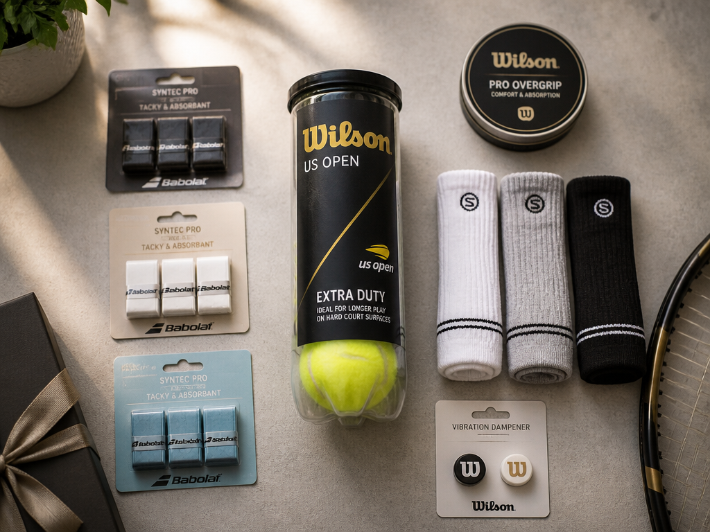 A flat-lay overhead photograph on a clean light-grey textured surface, professionally styled as a…