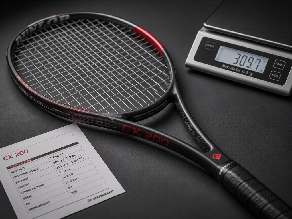 ["A meticulous studio product photograph of a modern black and red tennis racquet with…