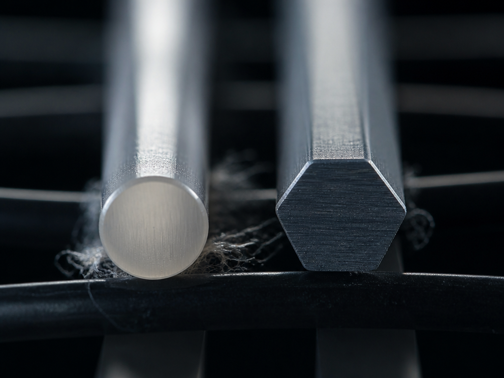 Extreme macro photograph of a tennis racquet string bed, shot with a 100mm macro…