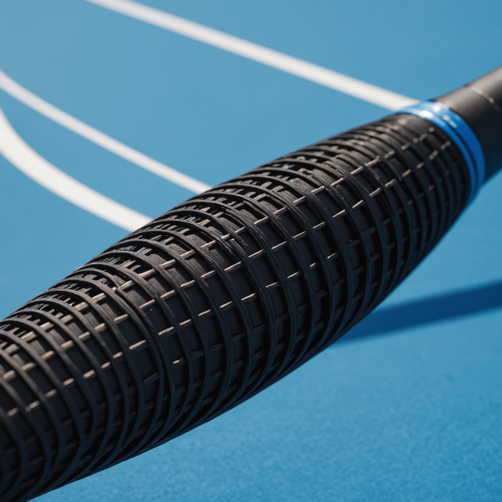 Extreme close-up macro photograph of a black rubber vibration dampener wedged between the tightly…